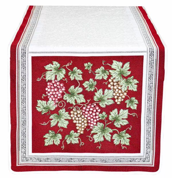 Jacquard Table runner (Vendange. red/raw)